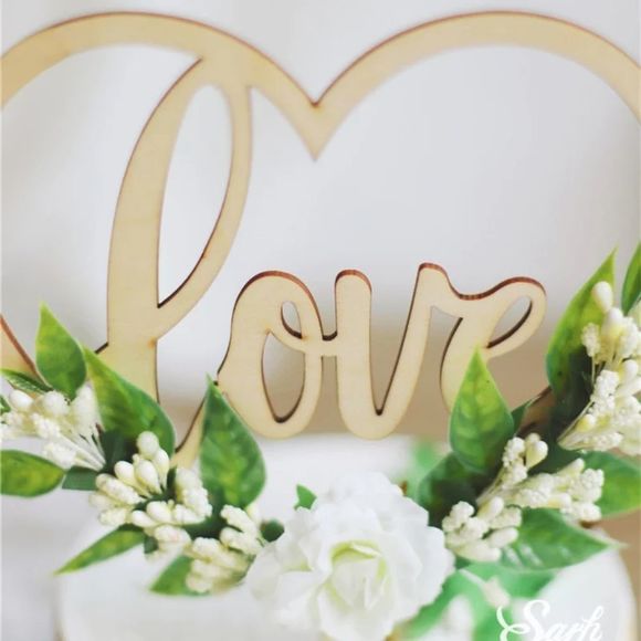 Ins Love Flower Happy Birthday Cake Toppers White - Picture 3 of 4